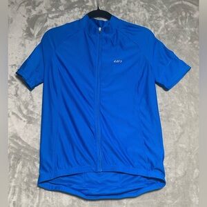 NWT Garneau Cycling Jersey Men’s Medium Blue Pockets Zip Reflective UPF